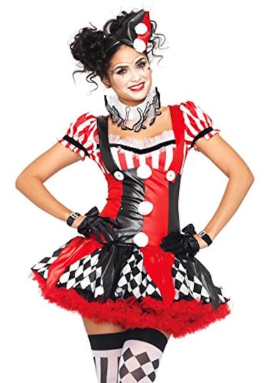 Leg Avenue Womens 3PCHarlequin Clown BlackRed Large