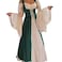 Abaowedding Womenss Medieval Renaissance Costume Cosplay Chemise and Over Dress SmallMedium Dark Green and Ivory