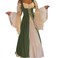 ABaoWedding Womenss Medieval Renaissance Costume Cosplay Chemise and Over Dress 2XL3XL Olive