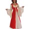 Abaowedding Womenss Medieval Renaissance Costume Cosplay Chemise and Over Dress SmallMedium Red and Ivory