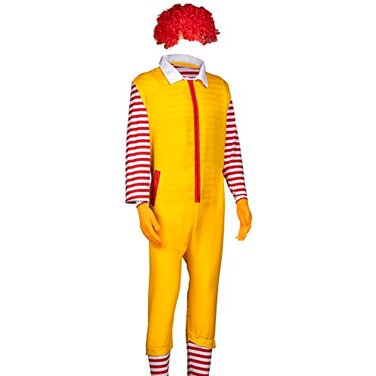 AudMsier 4 Pcs Halloween Clown Costume Set for Adults Wig Clothes Gloves Included Carnival Cosplay OutfitL