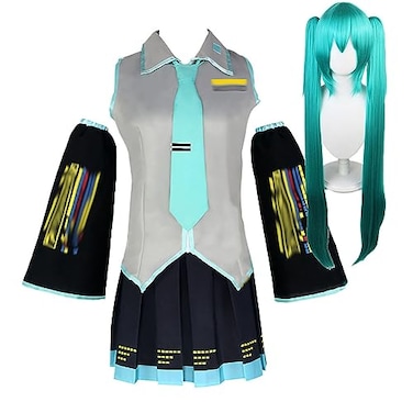 Han shan Cosplay Costume Dress Uniform Outfits Full Set with Socks Comic Con HalloweenSuit green WIGM