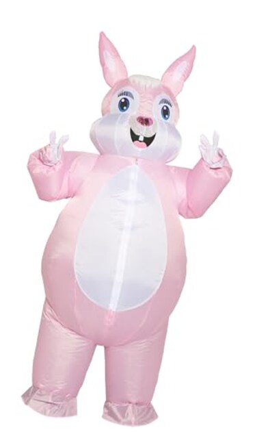 GOPRIME Inflatable Adult Bunny Costume Pink