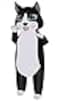 M MH ZONE Inflatable Cat Costume for Adults Funny Black White Blow Up Suit for Halloween Party