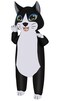 M MH ZONE Inflatable Cat Costume for Adults Funny Black White Blow Up Suit for Halloween Party