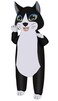 M MH ZONE Inflatable Cat Costume for Adults Funny Black White Blow Up Suit for Halloween Party