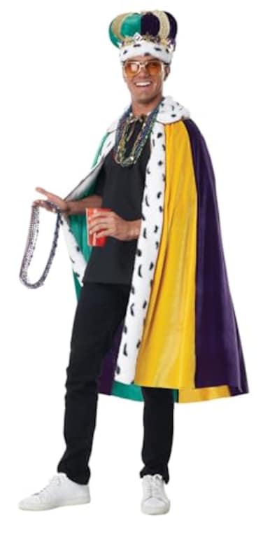 California Costumes CaliCo Mardi Gras Cape Crown One Size