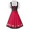 JASAMBAC German Authentic Drindl Costumes Oktoberfest Top Dirndl Dress Halloween Size L Color Red
