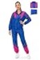 MASSWO Womens 2 Piece Tracksuit 80s 90s Retro Outfit Long Sleeve Windbreaker Jacket Neon Color Block Tracksuit Set