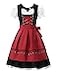 ReliBeauty Dirndl Dresses Women Traditional Oktoberfest Costume 2 Piece RedL
