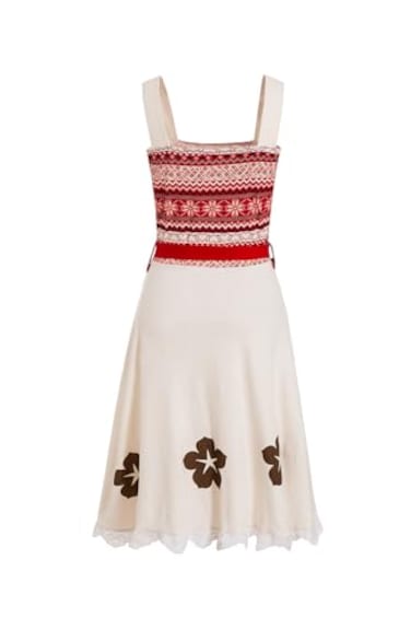 Ruikajia Adults Moana Inspired Costume Dress With Crown Medium