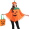 OCTEEN Adults Pumpkin Costume Set With Knit Hat And Candy Bag Large Orange