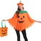 OCTEEN 3PCS Adults Pumpkin Costume For Women Halloween Poncho With Pumpkin Beret And Candy Bag