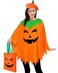 CONGRU 3 PCS Pumpkin Costume for Women Adults Poncho With Beret and Candy Bag Halloween Costume