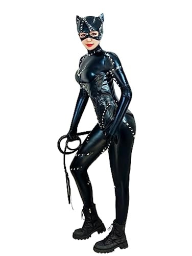 Nodkim Black Catsuit Fullbody Costume For Women Spandex Halloween CosplayMedium