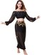 ZLTdream Belly Dance Chiffon Long Sleeves Top and Lantern Coins Pants Black One Size