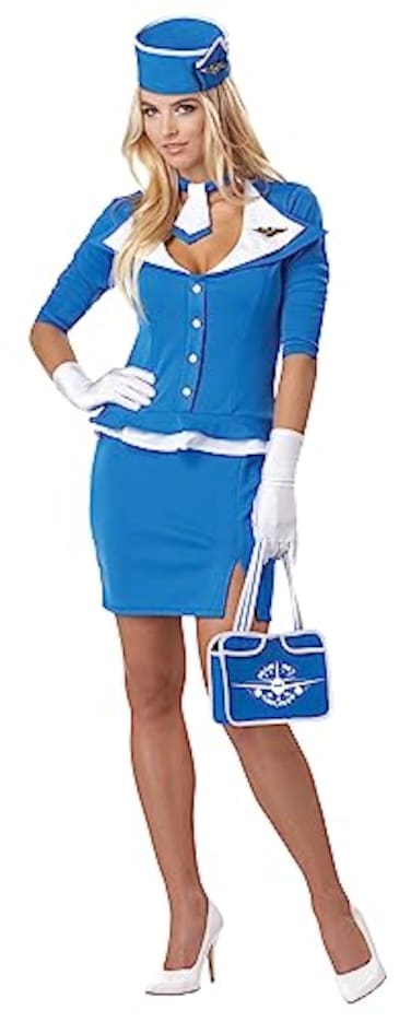 California Costumes Womens Retro Stewardess Adult Blue Medium
