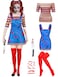 Xtinmee 5 Pcs Women Halloween Nightmare Killer Doll Deluxe Costume Rainbow Stripe Nice Guy Cosplay Movie Character OutfitMedium