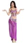 ZLTdream Ladys Belly Dance Chiffon Banadge Top and Lantern Coins Pants Purple One Size