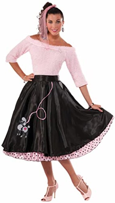 Rubies 1950s Poodle Skirt Costume for Adults Womens Standard Black