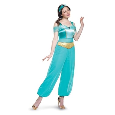 Disguise Disney Womens Jasmine Deluxe Adult Costume Turquoise XLarge
