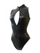 CR ROLECOS Womens Cutout Zipper Front Cat Suit Costume PU Leather One Piece Catwomen Bodysuit M