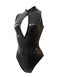 CR ROLECOS Womens Cutout Zipper Front Cat Suit Costume PU Leather One Piece Catwomen Bodysuit M