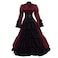 GRACEART Women Gothic Victorian Rococo Dress Costumes Wine red M