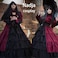 GRACEART Women Gothic Victorian Rococo Dress Costumes Wine red M