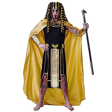 DSplay Men Egyptian Costume Cosplay Adult Pharaoh Halloween Party