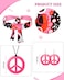 Haysandy 70s Outfit Women Disco Hippie Costume Accessories Pink Peace Disco Bottom Pants for Carnival Halloween CosplayRose RedM