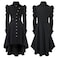 Oiefeen Womens Medieval Gothic Tuxedo Victorian Long Trench Jacket Halloween Costume L Black111