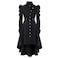 Oiefeen Womens Medieval Gothic Tuxedo Victorian Long Trench Jacket Halloween Costume L Black111