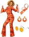 Leumoi 6 Pcs 60s 70s Disco Outfit Women Hippie Costume Accessories Flared Pants Headband Earrings SunglassFloral Large