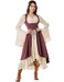Scarlet Darkness Women Renaissance Costume Underbust Pirate Peasant High Low Dress with Pockets Wine XXL