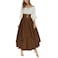 Mingyuezai Women Renaissance Costume Medieval Victorian High Waisted Button Skirt SetLZ2880BNST