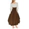 Mingyuezai Women Renaissance Costume Medieval Victorian High Waisted Button Skirt SetLZ2880BNST