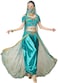 TLMNU Aladdin Halloween costume Princess costume Belly Dance Jasmine Cosplay Outfit Peacock blue Medium