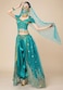 TLMNU Aladdin Halloween costume Princess costume Belly Dance Jasmine Cosplay Outfit Peacock blue Medium