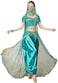 TLMNU Aladdin Halloween costume Princess costume Belly Dance Jasmine Cosplay Outfit Peacock blue Medium