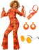Leumoi 6 Pcs 60s 70s Disco Outfit Women Hippie Costume Accessories Flared Pants Headband Earrings SunglassFloral Medium