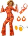 Leumoi 6 Pcs 60s 70s Disco Outfit Women Hippie Costume Accessories Flared Pants Headband Earrings SunglassFloral Medium