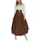 Mingyuezai Women Renaissance Costume Medieval Victorian High Waisted Button Skirt Set3XLZ2880BNST