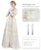 NSPSTT Golden Regency Dresses for Women Plus Size Victorian Ball Gown with Long White Gloves S