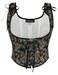 Scarlet Darkness Womens Renaissance Corset Belt Boned Underbust Corset Tops Black Multi Floral Size 12