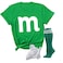YOKVAN Womens Easy Costumes M TShirts Halloween Team Groups Chocolates Candy Costume Tops M and M Kelly Green S