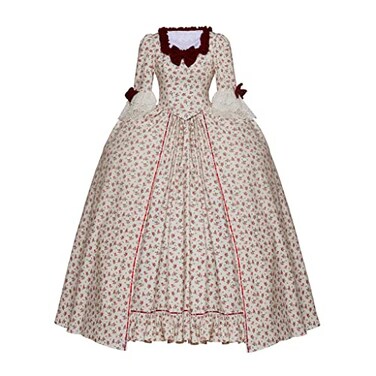 CosplayDiy Womens Rococo Ball Gown Gothic Victorian Dress Costume Red Flower
