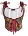 Scarlet Darkness Womens Underbust Corset Top Renaissance Medieval Laceup Boned Fairycore Pirate Corsets Red Flower Cluster Size 12