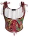 Scarlet Darkness Ren Faire Corset for Women Underbust Renaissance Bodice Red Flower Cluster Size 8