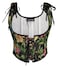 Scarlet Darkness Renaissance Corset Bodice for Women Underbust Corset Tops Black Green Floral Size 8